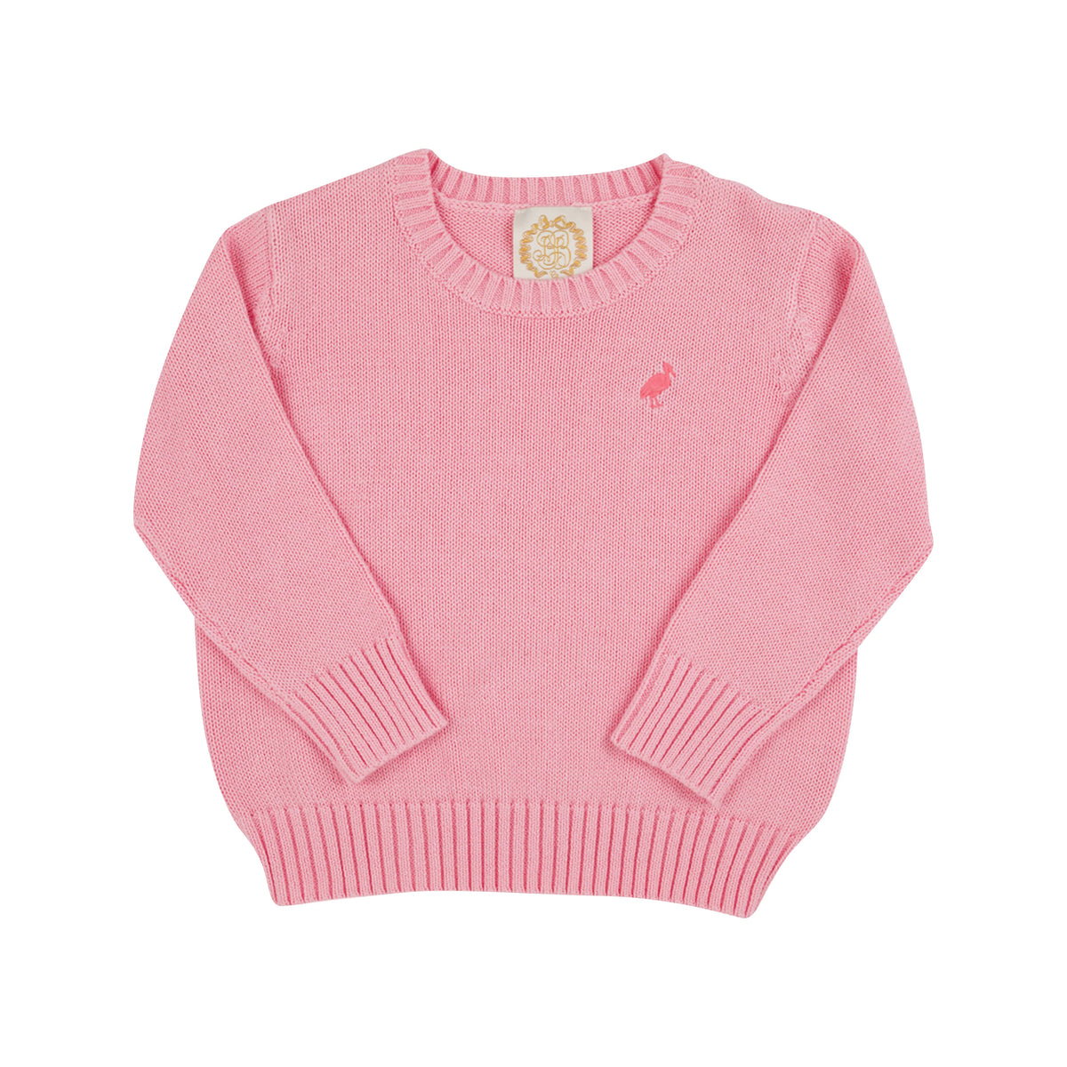 Isabelle's Sweater - Barrington Blue with Parrot Cay Coral Stork