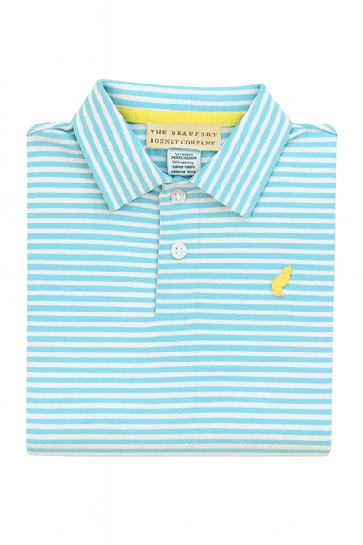 Belhaven Blue Stripe Pima Prim and Proper SS Polo
